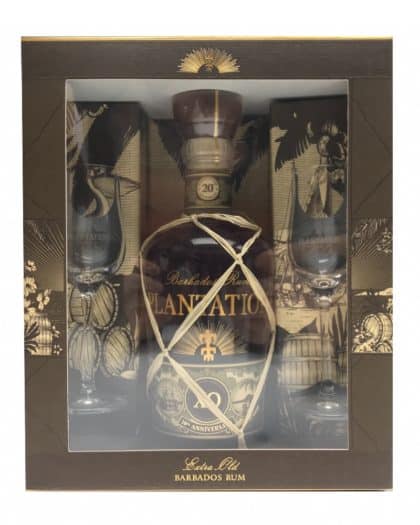 Plantation Barbados XO 20th Anniversary Gift Pack with 2 Glasses 70cl 40%vol