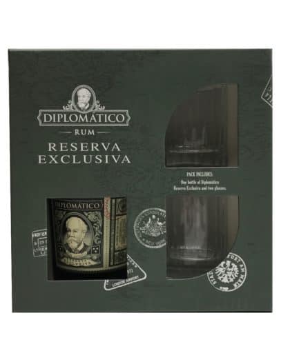 Diplomatico Reserva Exclusiva Perfect Serve Old Fashioned Giftpack with 2 Glasses 70cl 40%Vol.