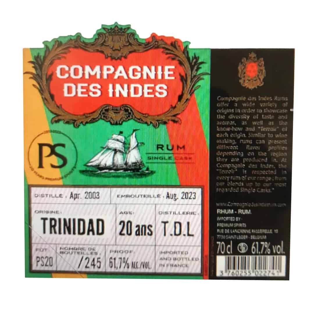 Compagnie Des Indes Trinidad 2003 TDL 20 Ans Bottled For 20 Years Premium Spirits