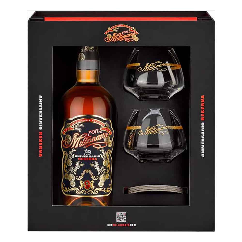 on Millonario 10 Years Giftpack With 2 Glasses + Coasters