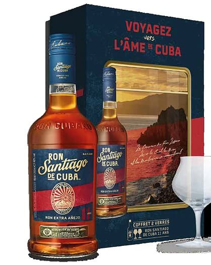 Ron Santiago De Cuba 11 Years Gift Pack With 2 Glasses
