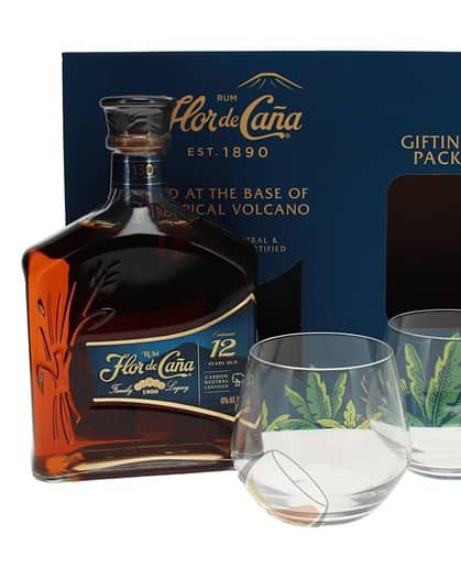 Flor De Cana 12 Years Giftpack With 2 Glasses